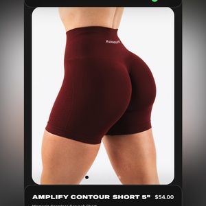 NWOT Alphalete Amplify Contour 5” Short - New Burgundy